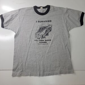 SCREEN STARS VINTAGE 1989 XL Kill Creek Bridge DeSoto Kansas TSHIRT extra large